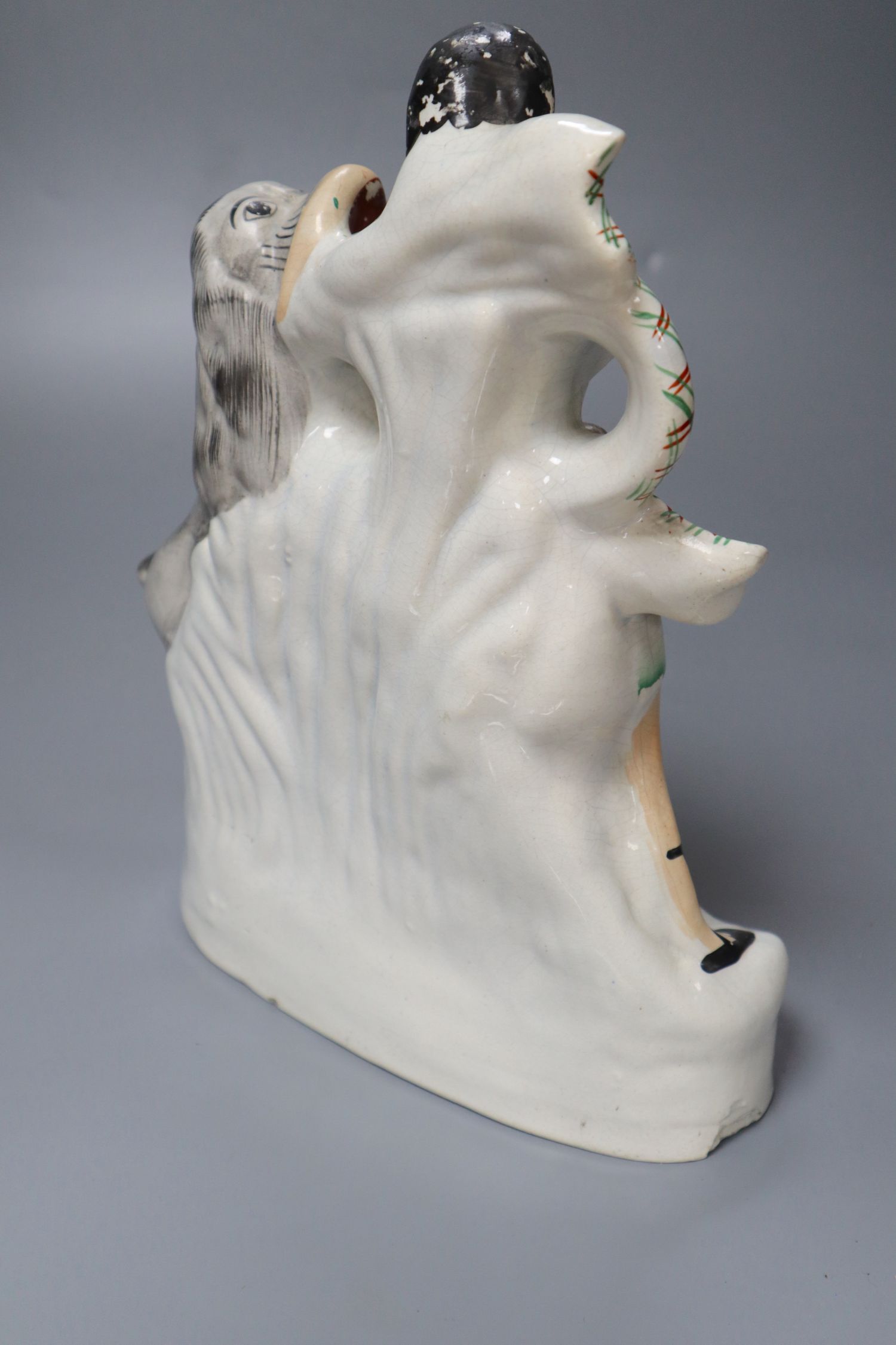 A Victorian Staffordshire flatback figure, Van Amburgh, The American Lion Tamer, height 27cm